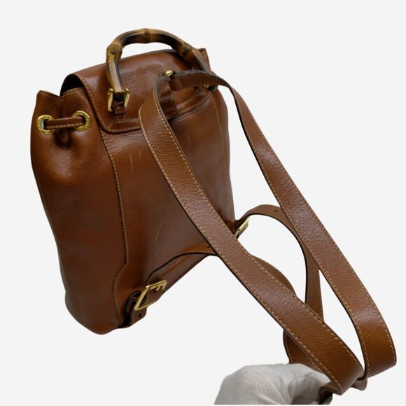 Gucci Brown Leather Bamboo Mini Backpack - Picture 4 of 9